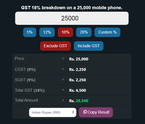 18 per GST on Mobile Phones
