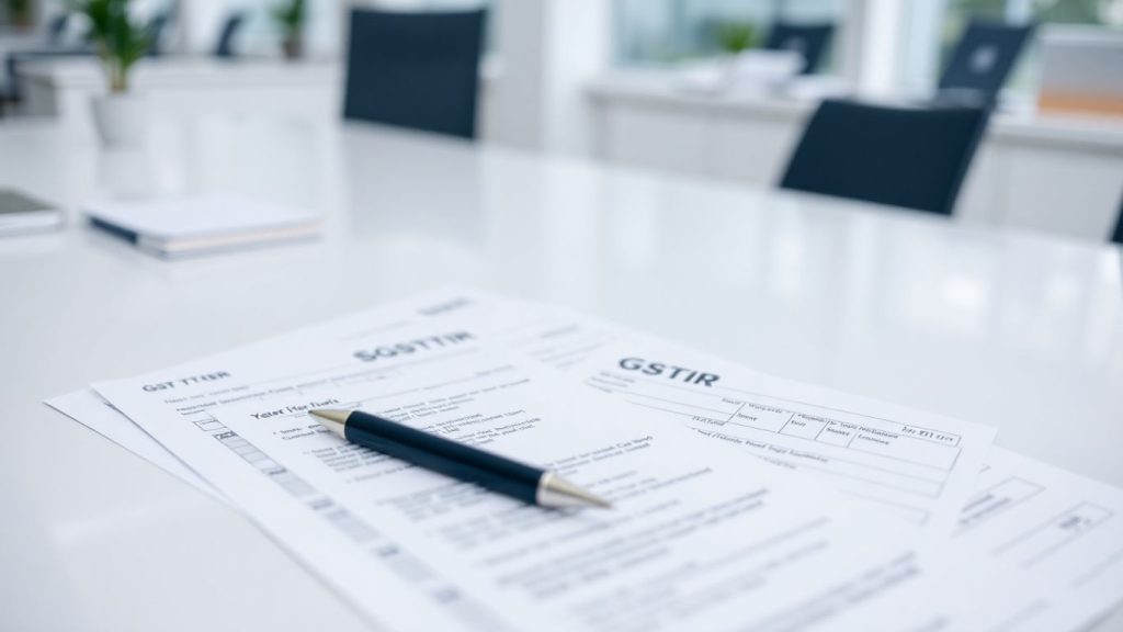 GSTR forms on a desk